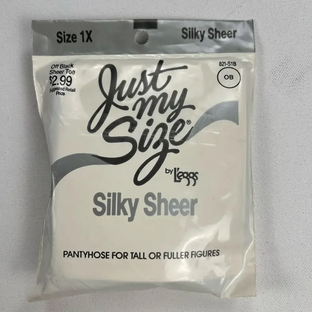 Just My Size Silky Sheer Pantyhose in Off Black - Size 1X